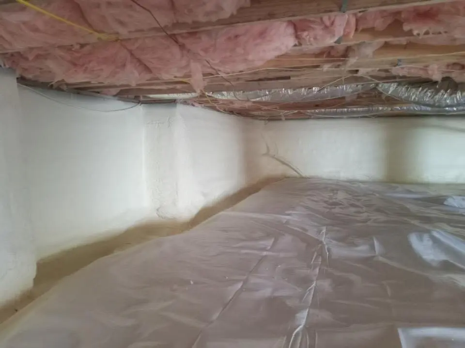 Crawl space encapsulation with closed-cell spray foam for Roof Maintenance in Narragansett